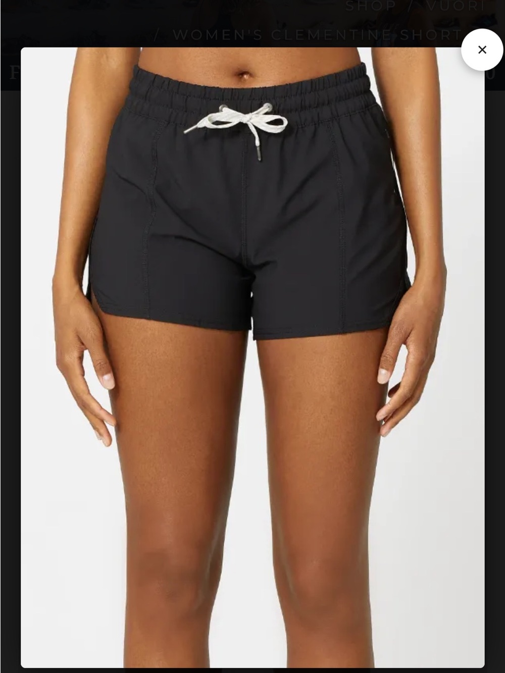 Vuori Women’s Black Clementine Short Size Small